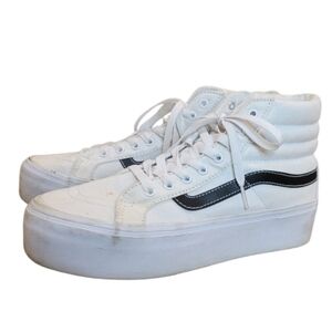 Vans White and Black High-Top Sneakers